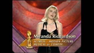 Miranda Richardson Wins Best Actress Motion Picture Musical or Comedy - Golden Globes 1993