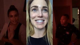 Caity Lotz with Franz Drameh & Juliana Harkavy | Instagram Live Stream | 21 October 2017 [Backstage]