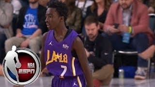 Stranger Things' Caleb McLaughlin gets bucket after wacky sequence in Celebrity Game | ESPN