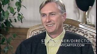 Director Steve Miner talks with Jimmy Carter