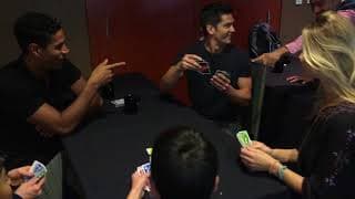 The Good Doctor's Nicholas Gonzalez, Freddie Highmore, Beau Garrett and Chuku Modu play UNO