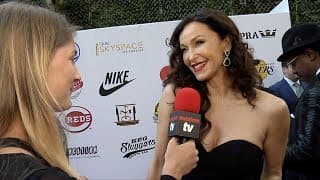 Sofia Milos Interview "Yasiel Puig's 3rd Annual Celebrity Poker Tournament" Red Carpet
