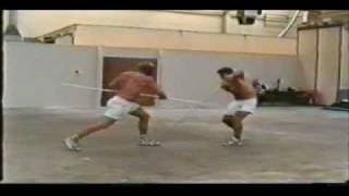 Ray Park & Andreas Petrides in a fast Star Wars Jedi fight from The Phantom menace