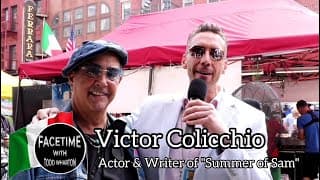 Todd interviews actor Victor Colicchio at the 6th Annual Cha Cha's Meatball Eating Contest