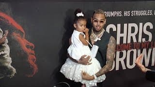Chris Brown with Daughter Royalty "Welcome to my Life" Premiere