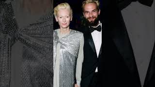 Tilda Swinton and long time boyfriend Sandro Kopp(painter) #actrice#celebrity#shorts