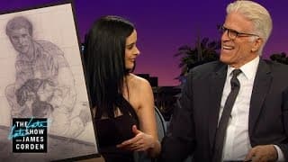 Ted Danson & Krysten Ritter Examine Fan Art