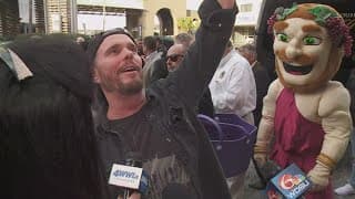 Bacchus arrives: Actor Kevin Dillon arrives at the Hilton Riverside