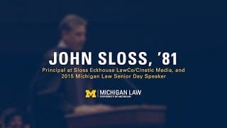 John Sloss, '81: Locate Your Actual Passion and Make It Your Work