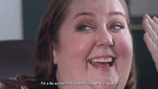 Aubrey Gordon’s vintage diet book collection  (bleeped) from YOUR FAT FRIEND a film by Jeanie Finlay