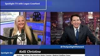 Logan Crawford and The TV Spotlight Network with author Kelli Christina and her book.