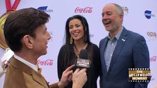 Clayton Frech & Bahar Soomekh ANGEL CITY SPORTS at GOLD MEETS GOLDEN 2019 with THE HOLLYWOOD MOMENT