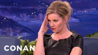 Elisha Cuthbert Stares Down Airplane Pudding Slurper | CONAN on TBS